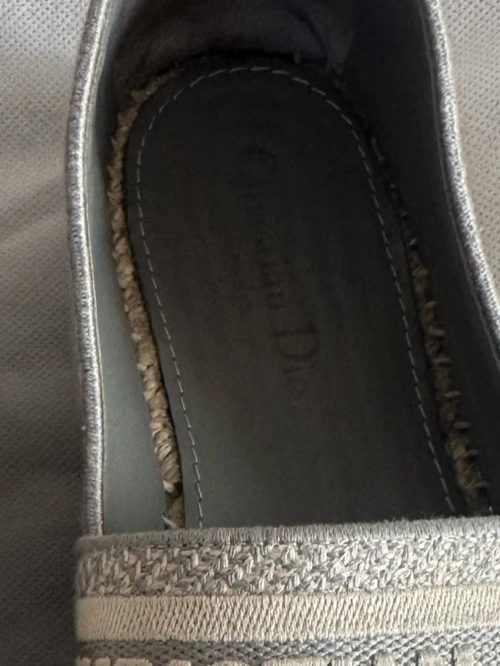 DIOR GRANVILLE ESPADRILLES Size 39 STONE GREY